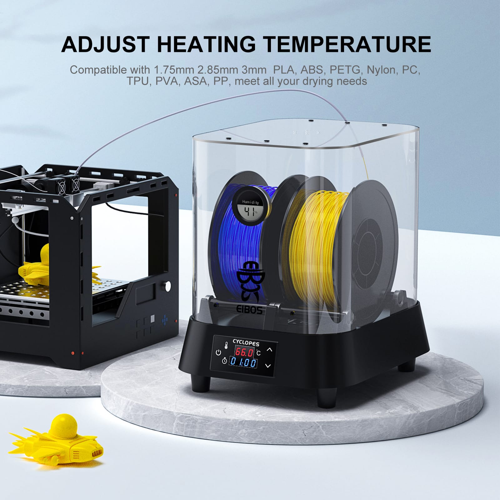 3D Printer Filament Dryer Box Double Rolls Compatible With , 60 OFF